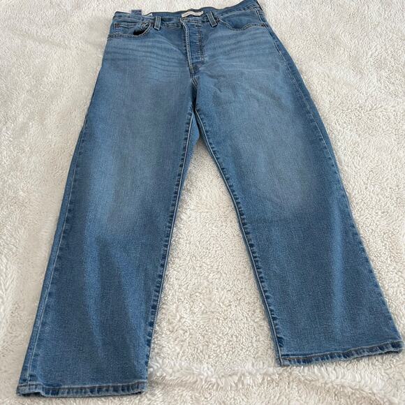Levi's Womens Ribcage Straight Ankle Size 31 Blue Jean Denim Cotton Blend Casual - Picture 2 of 8